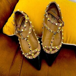 Valentino Inspired Black Patent Shoes